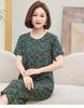 Mom's Fashionable Summer Short-Sleeve Set: Stylish Cardigan Top, Cool Two-Piece Outfit for Middle-Aged and Elderly Women.