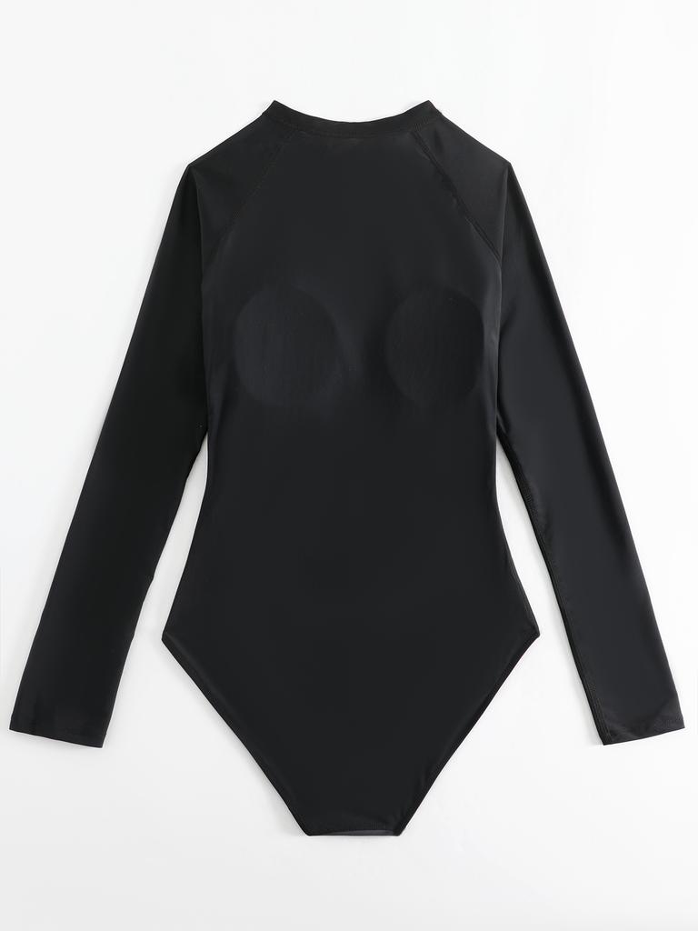 Women's Swimsuit Long Sleeve Surfing Suit Zipper Style Swimsuit One-piece Swimsuit  Printed  Bikini