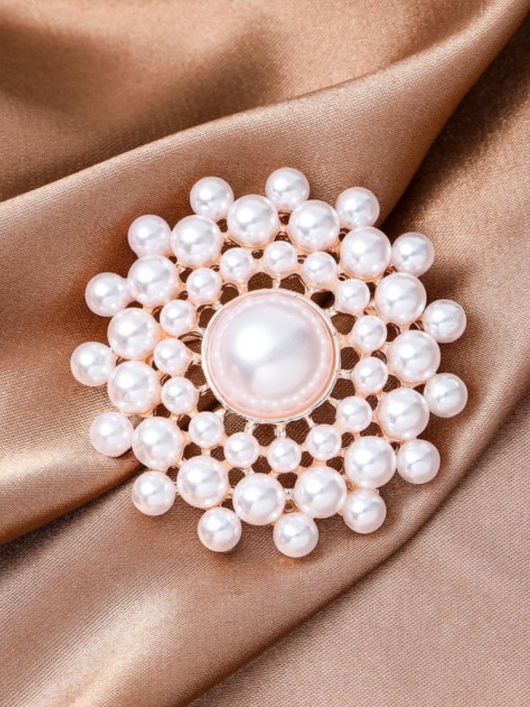 1PC Women's Fashion Temperament, Multiple Types of Geometric Imitation Pearl Brooch Accessories, Party Holiday Gifts