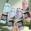 1PC Brush Stroke Mountain Ink Art Print 750ml Color Plastic Sports Water Bottle Leakproof Flip Straw Lid Suitable for Sports Office Home Use
