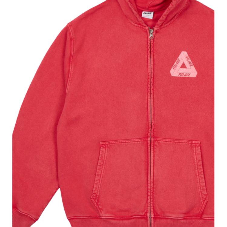 Palace Pigment Wash Tri-Ferg Hood Red Unisex Tops P26CS115
