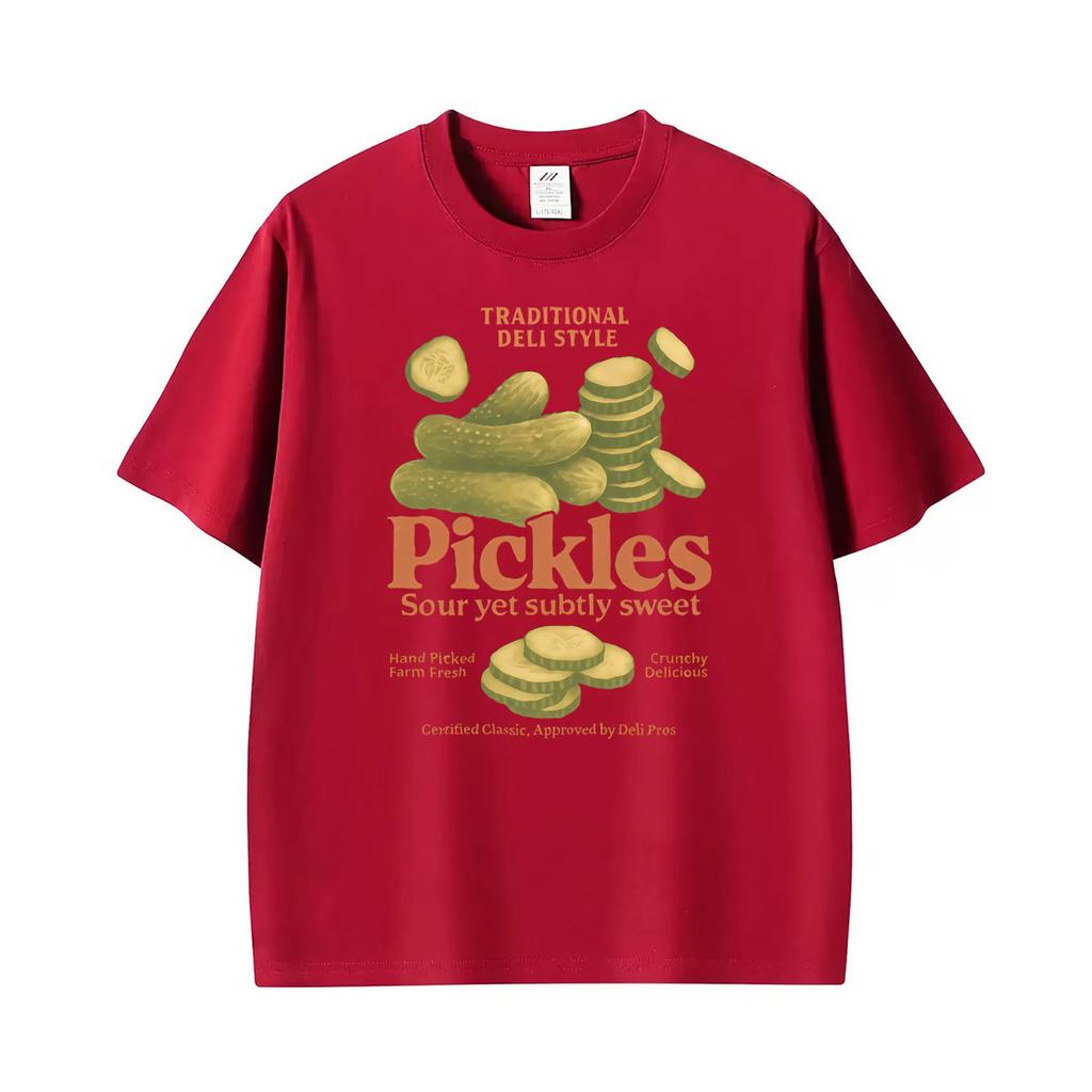 Retro Pickle Produce Label Funny Graphic T Shirts Unisex Unisex Hot Sale Harajuku Oversized Tshirts High Quality Tshirt Streetwear