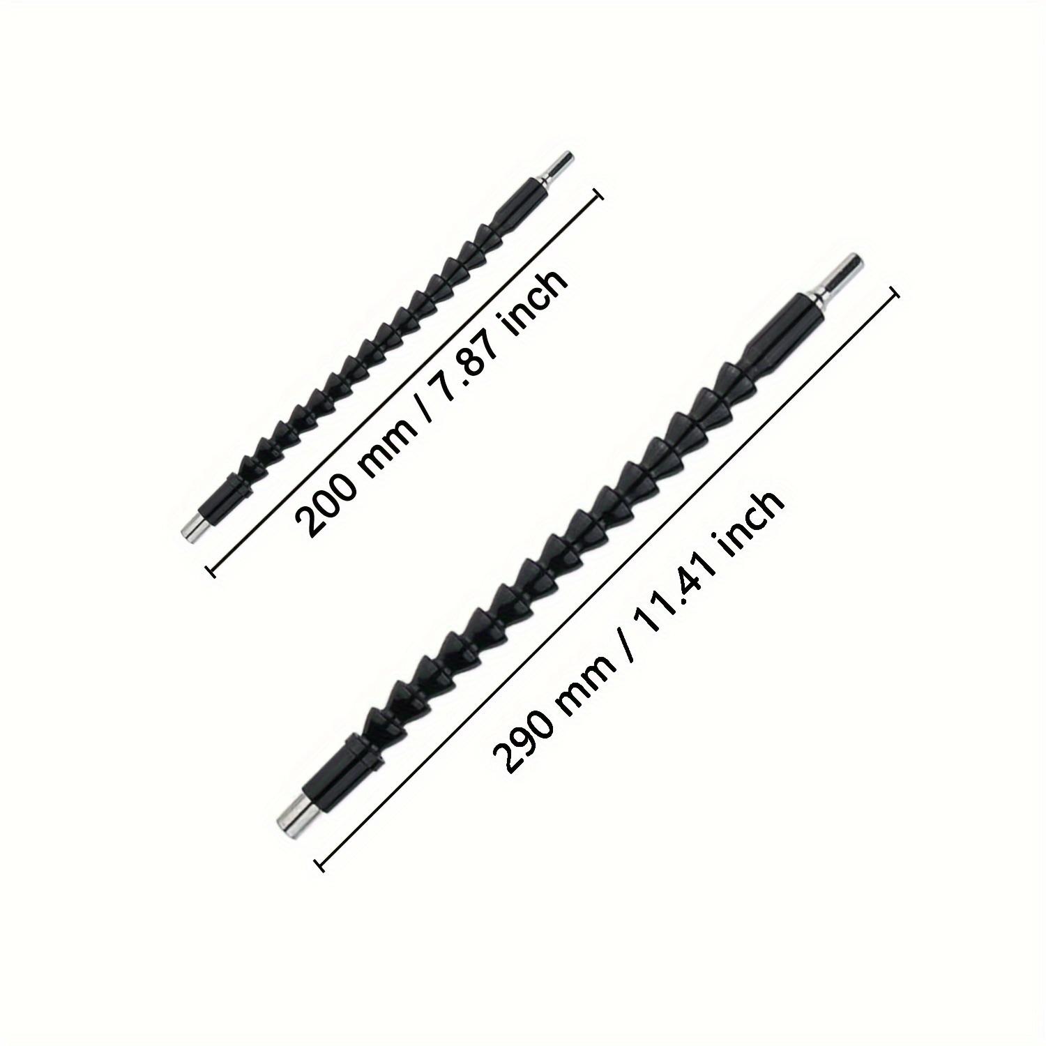 

360-Degree Rotation Flexible Drill Bit Holder - High Carbon Steel, Hexagonal Head, Durable Black Coil Cable, Ideal for Drilling and Rotating Tools, 1pc Long 300mm чёрный