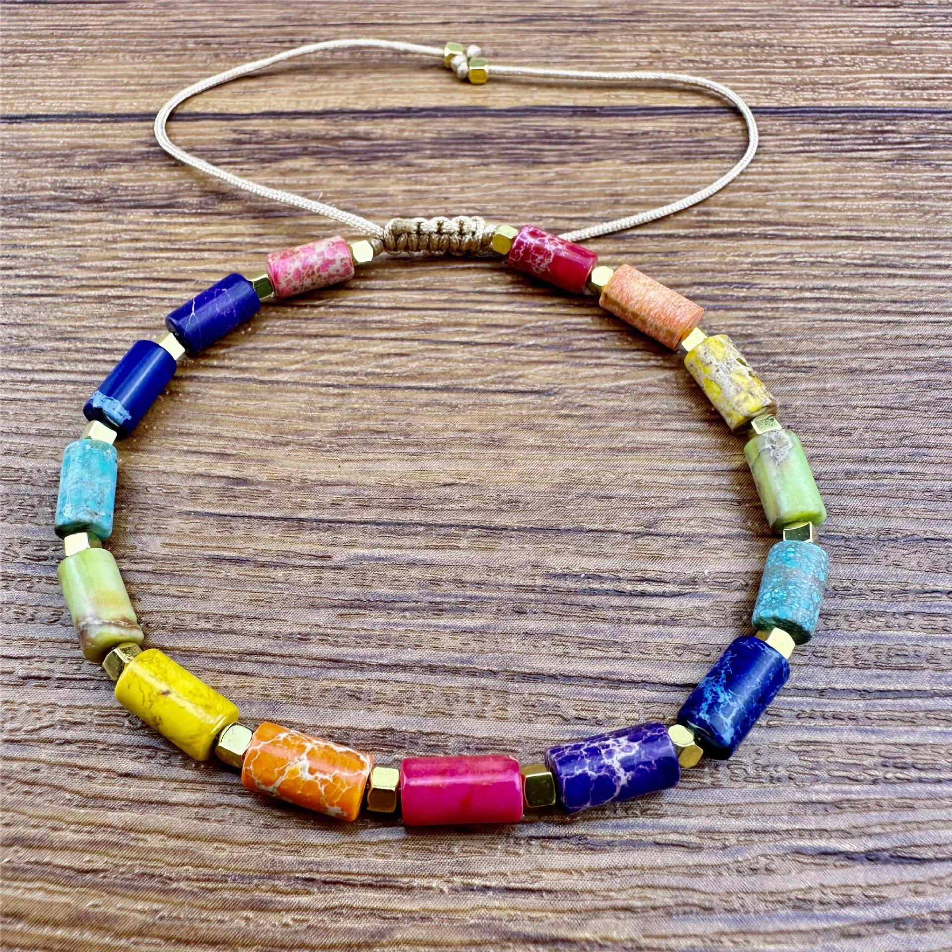 

Браслет унисекс из натурального драгоценного камня Maanshan бирюзовый, гладкий, растягивающийся браслет в форме колеса разноцветный