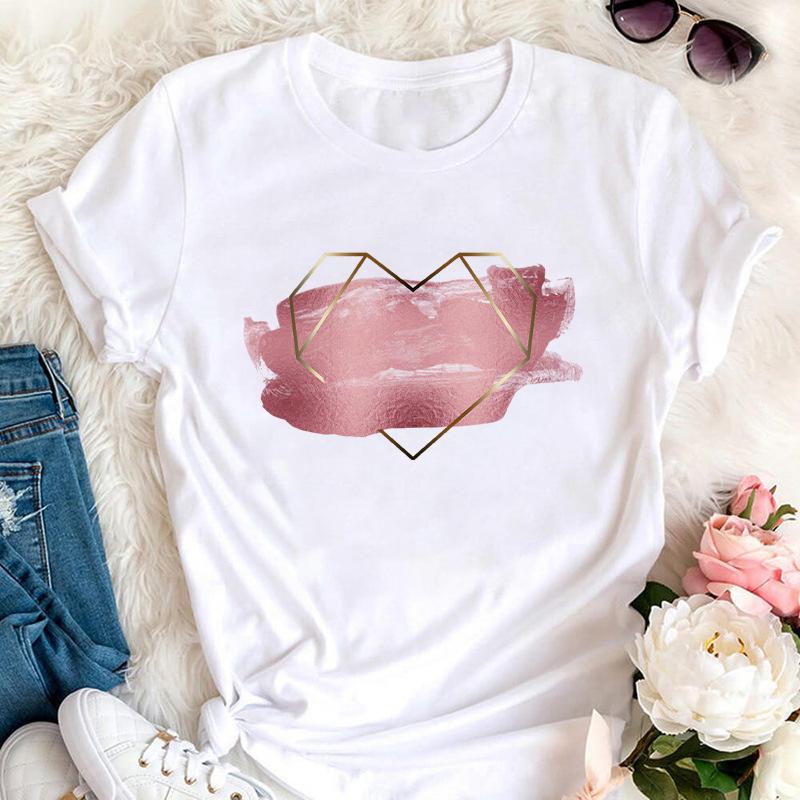 Women Graphic Tees Kawaii Printing Fashion White Cloth Casual 90S Creative Short Sleeve Tshirts Summer Basic Female Trend Style