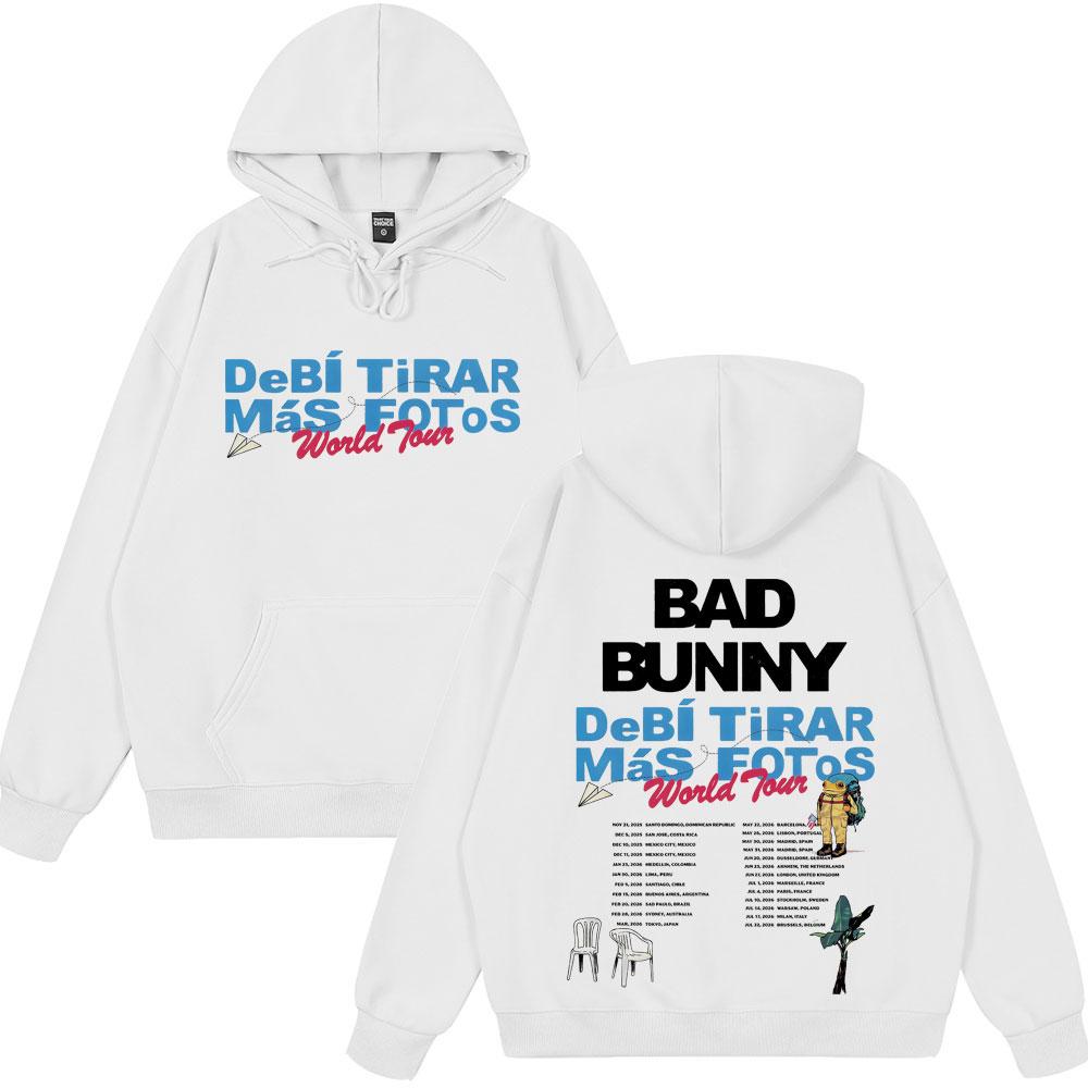 Rapper Bad Bunny DeBi TiRAR MaS FOToS DTMF World Tour Vintage Hoodie New Style Women Couple Winter Wear Harajuku Sweatshirt Tops