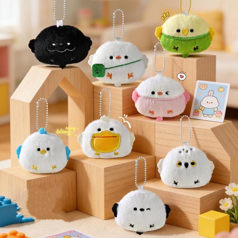 Cute Cartoon Plush Bird Keychain Creative Fashion Parrot Seagull Pendant Backpack Decoration Pendant Accessories Gift