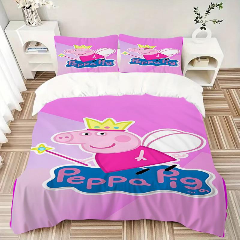 3pcs Peppa Pig Duvet Cover Set -  Includes 1 Duvet Cover and 1/2 Pillowcases (No Insert) yy251107179