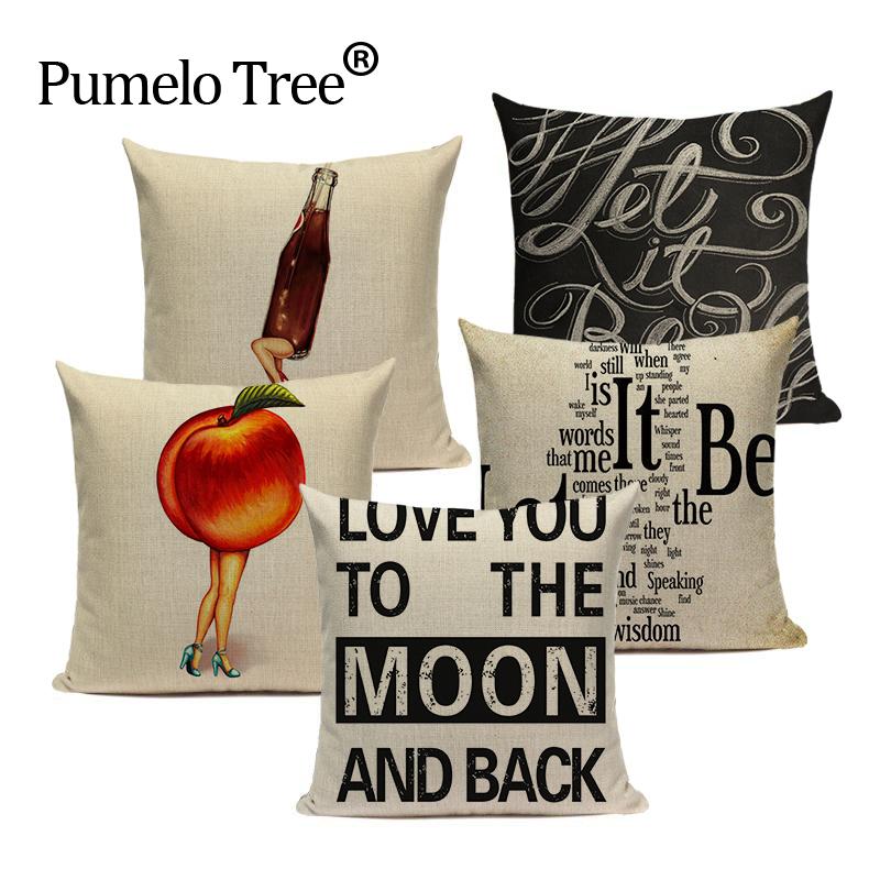 Kaufe Simple Style Woven English Alphabet Sofa Cushion customied