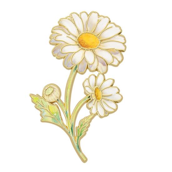 Pin Brooch Pin Enamel Flower Design with Smooth Edges Lightweight