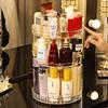 Makeup Organizer Cosmetic 360° Rotation Display Case With Brush Holder Perfume Tray Storage Bathroom Countertop Plastic