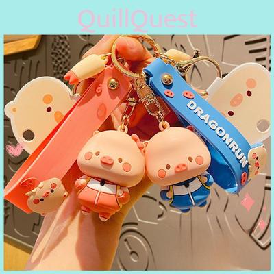 Adorable Piggy Keychain Cute Cartoon Student Version For Girls And Boys Pvc Material