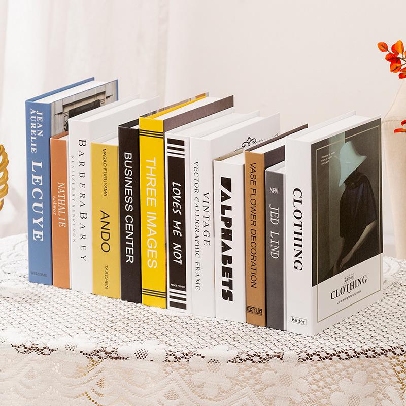 Luxury Decorative Fake Books: English Book Models for Photography and Home Decor