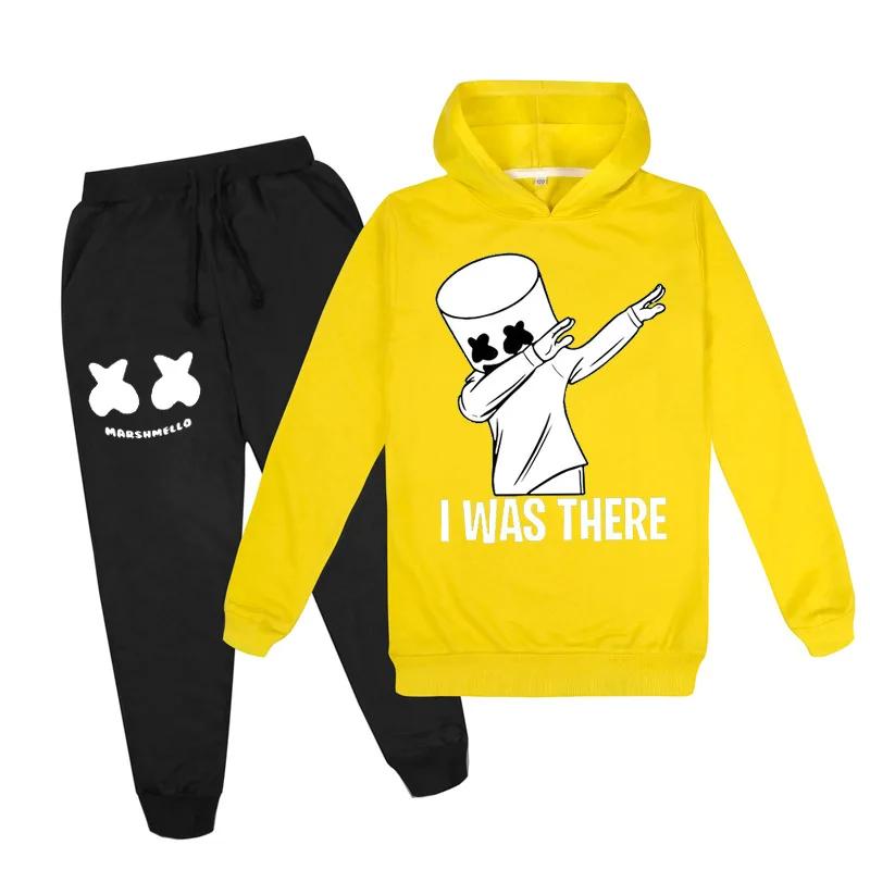 Fashion Dj Marshmellow Children's Hoodie Kids 2Pcs Spring Autumn Sweaters+Pants Sets Boys And Girls Tracksuit Clothes