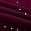 Autumn and Winter Plus Size Jacquard Pearl Tassel Women's Outer Warm Hair Collar Shawl Cape