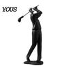 High-end Textured Decor Minimalist Black Resin Figurines, Modern Abstract Musician & Golfer Statues, Luxury Home Light Accents for Living Room