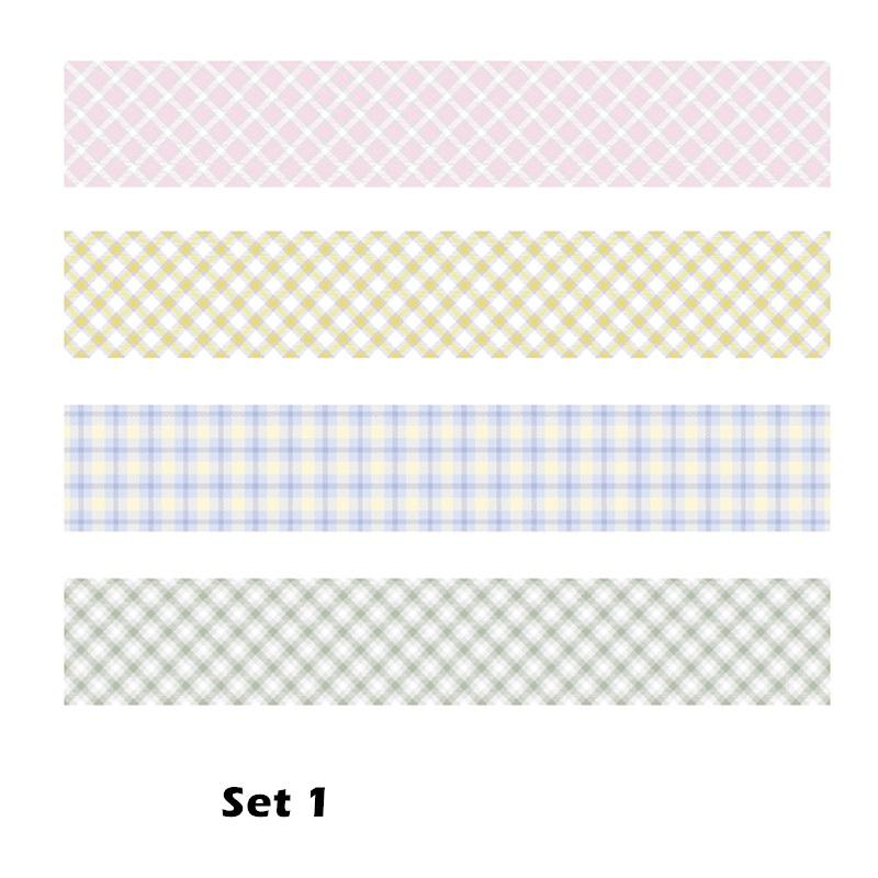 

4 шт., набор цветных бумажных лент в клетку, 20 мм, базовая решетка, украшение, клейкие маскировочные ленты, наклейки для дома, дневника «сделай сам»