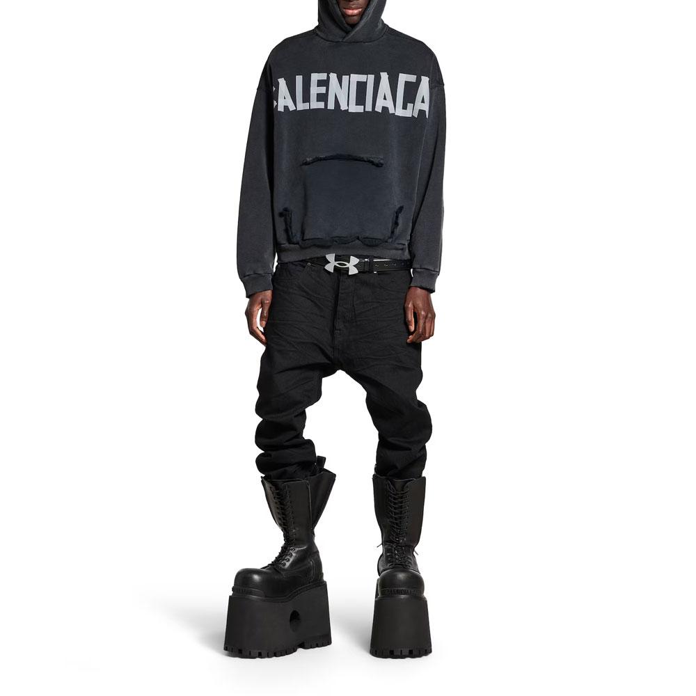 Balenciaga Ripped Pocket Tape Type Hoodie 744441TRVK21041