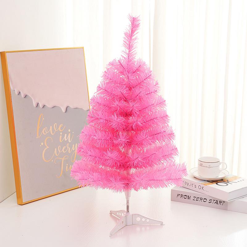 Mini Pink Tabletop Christmas Tree Ornament, 45/60cm - Festive Holiday Decoration