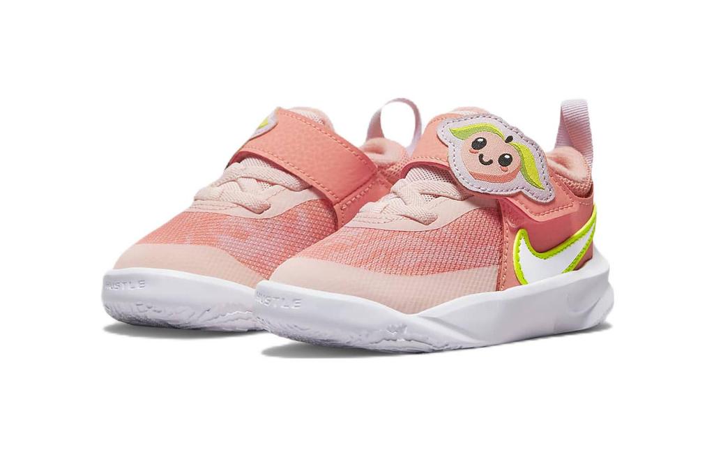 Nike Team Hustle D 10 Lil Cushioning Abrasion Resistant Low top Toddler Shoes White Orange Infant And Toddler DM4325-600