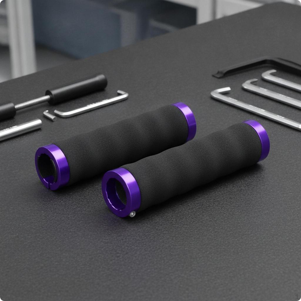 Foam Handlebar Grips with Lock Rings Ergonomic for Road Cycling, Cyclists