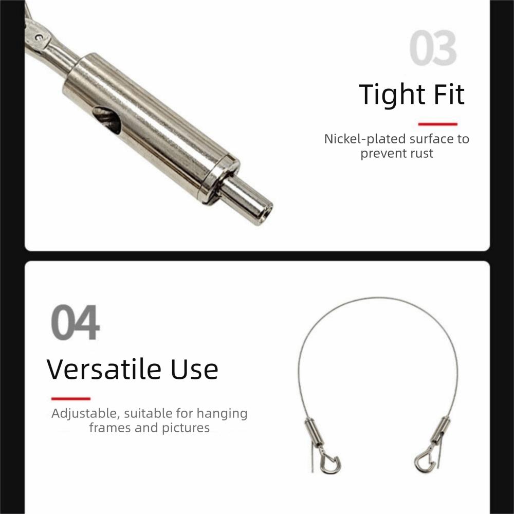 Stainless Steel Wire Ceiling Sign Hanger Wire 0.5/1/2/3m Adjustable Ceiling Suspension Rope with Spring Hook Fixed Hanging