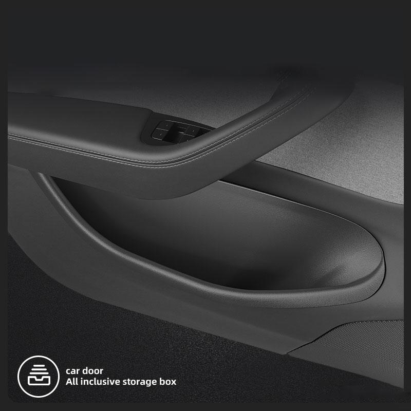 For Tesla Model Y Juniper  Car Door Side Storage Box Tpe All-Inclusive Front Rear Door Slot Tray Organizer Car Accessoriesu