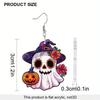 Ghost Themed Halloween Pumpkin Flower Pattern Women Alien Earrings Acrylic