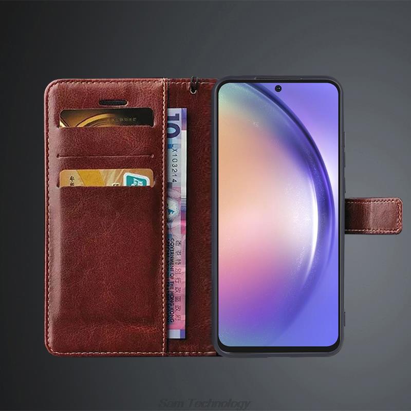 Card Holder Leather Case for Samsung Galaxy A54 5G / A 54 5G Pu Leather Flip Cover Retro Wallet Phone Case Business Fundas Coque