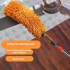 Telescopic Window Cleaning Squeegee & Duster Brush - Double-Sided High Rise Glass Wiper & Cobweb Cleaner Tool