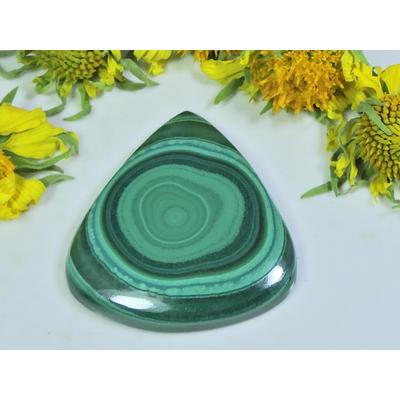 AA++ Natural Green Malachite Pear Cabochon Loose Gemstone 30X35X05MM 64 Cts. D-58