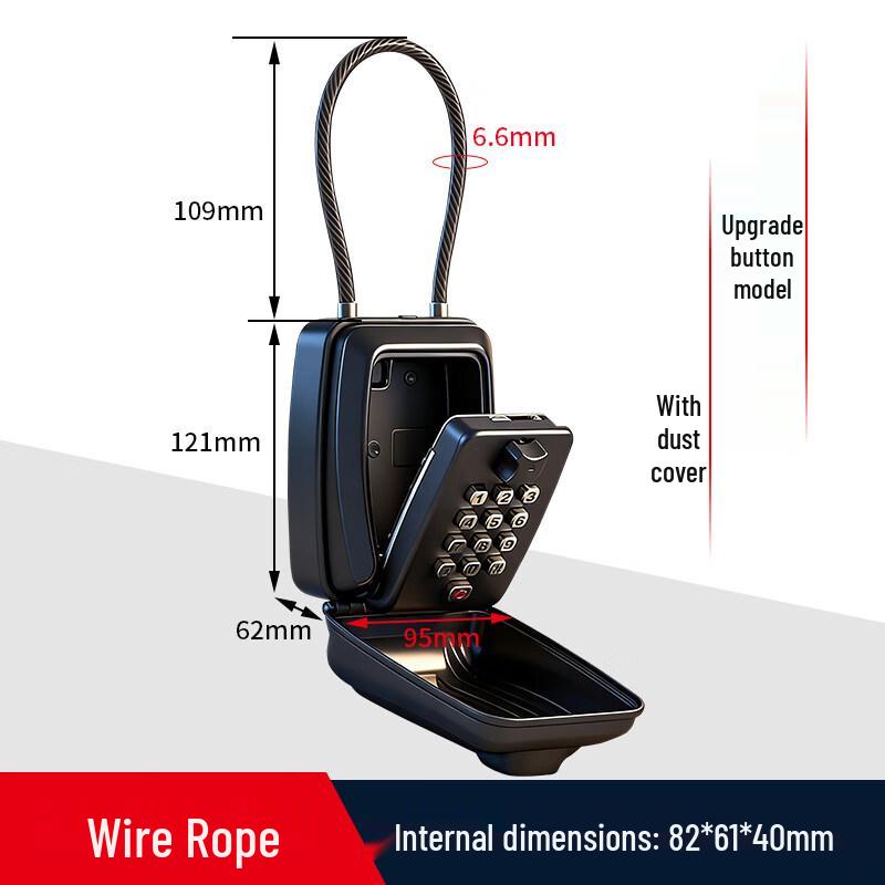 Aokewen Steel Cable Button Key Safe Box