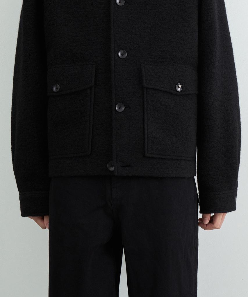 Musinsa Standard Wool Blend Jersey Oversized Out-Pocket Jacket [Black]