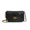 New first-layer cowhide women's bag, genuine leather commuting high-end light luxury chain messenger small square bag