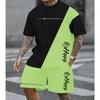 Moda Estiva Casual Set da Uomo T-shirt Stampata 3D + Pantaloncini Set Due Pezzi Top Comodo e Traspirante T-shirt Abbigliamento da Uomo
