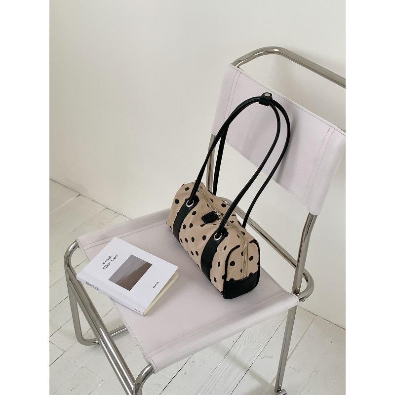 

Сумка в горошек лето новая контрастная цветная вставка нишевый дизайн сумка под мышкой тренд простая портативная сумка на плечо женская абрикосовый