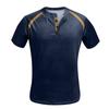 Summer T-shirt Contrast Button Neck Short Sleeve Cycling And Hiking Casual Top