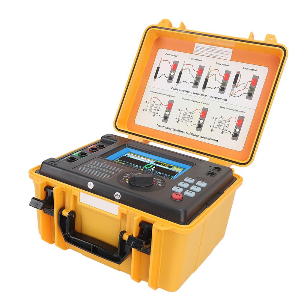 Digital Insulation Resistance Tester 10KV High Voltage Megohmmeter Earth Ground Resistance Meter 100‑240V UK Plug