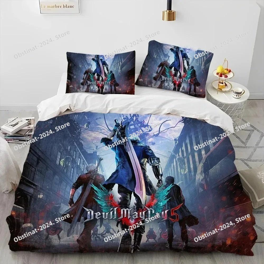 Gioco D-Devil May Cry DMC Gamer Set Biancheria da Letto Copripiumino Set Letto Coperta Federa Piumone king Queen Size Ragazzi Adulto