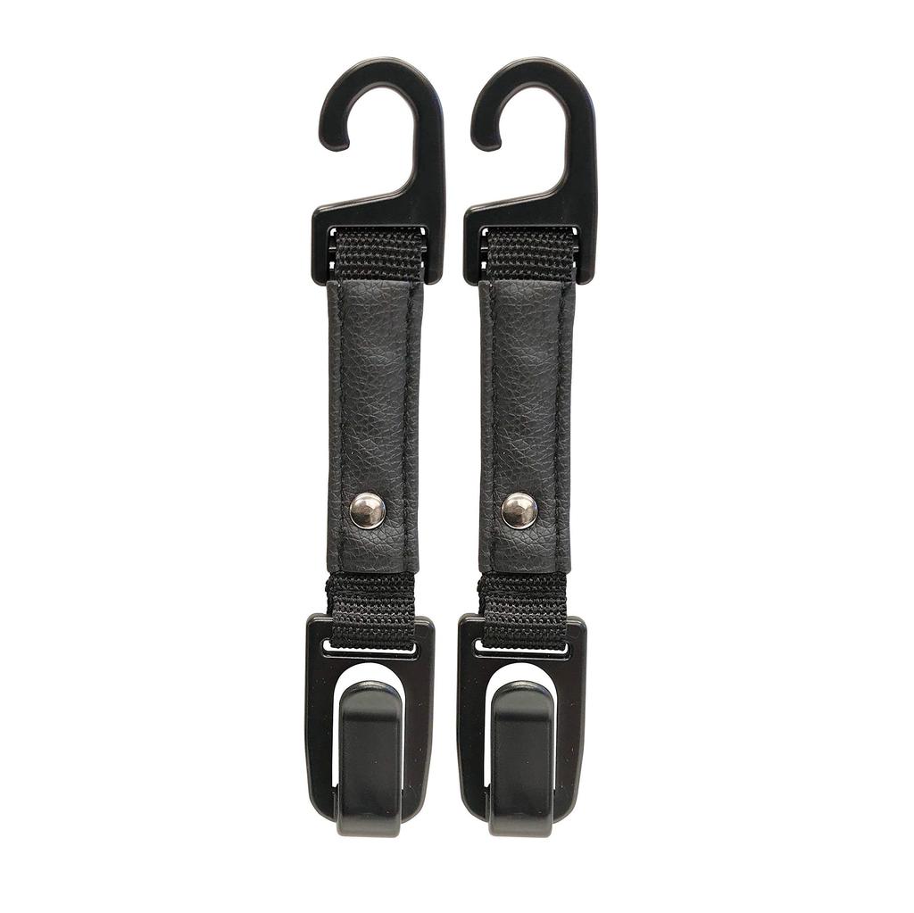 Napolex JK-104 Car Utility Hooks, Genuine Leather Feel, Luggage Hooks, Set of 2, Belt