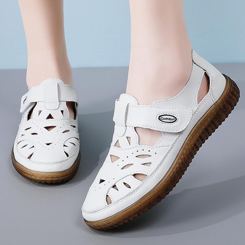 35-42 Damskie Letnie Modne Buty z Pustymi Otworami Plus Size Casualowe Damskie Buty Płaskie Sandały