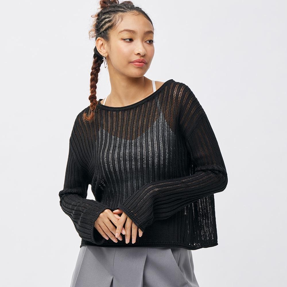 

Сетчатый свитер GU by Uniqlo с длинными рукавами