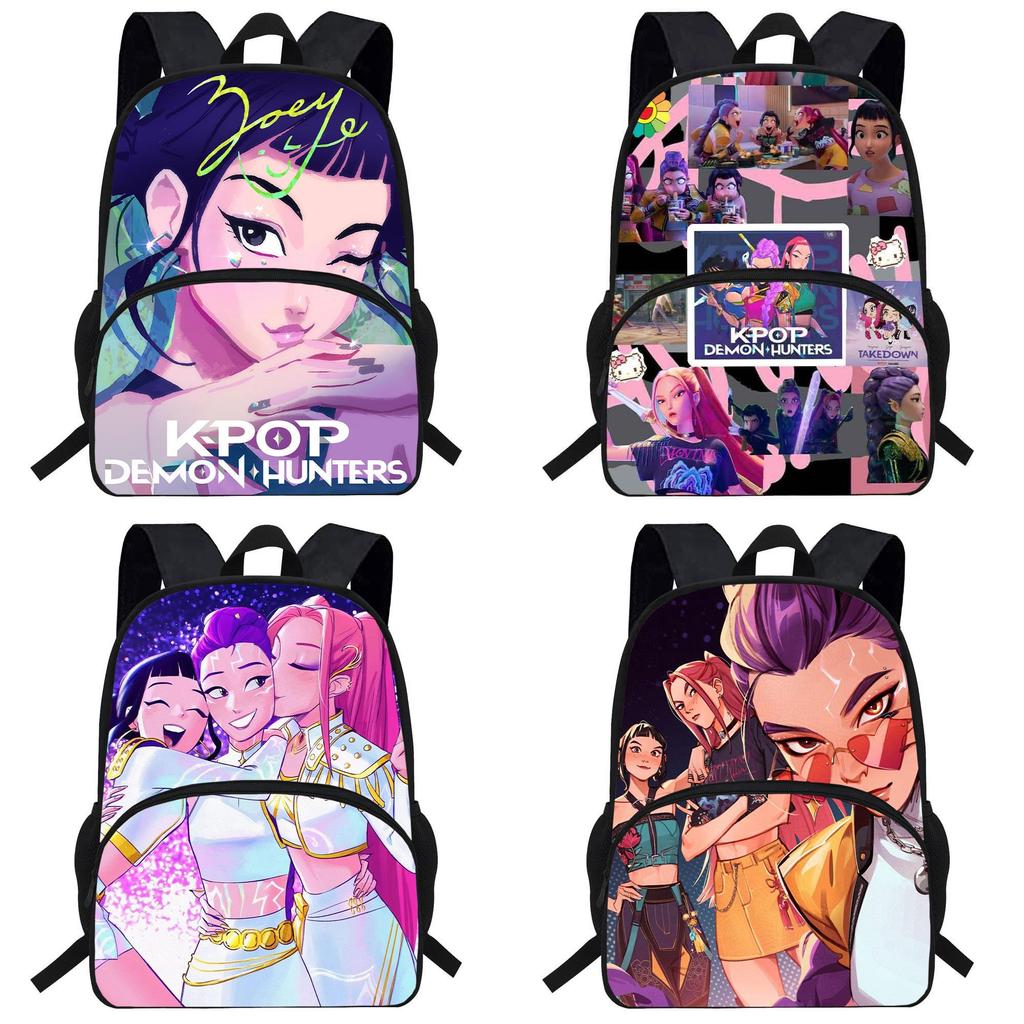 Kpop Demon Hunters Cartoon School Backpack With Durable Oxford Material And Antishock Design For Elementary Students