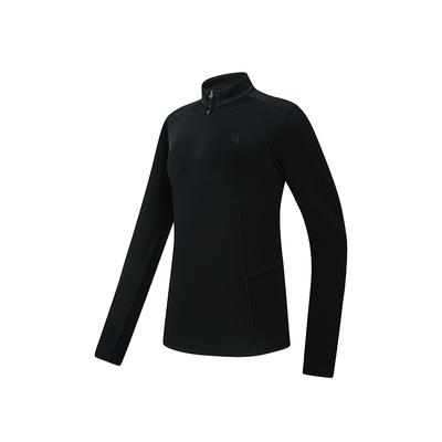 Fila Fitness Minimalist Classic Fashion Sports Training Casual Versatile Comfortable Half-Zip Stand Collar Long Sleeve T-Shirt A11W631203FBK