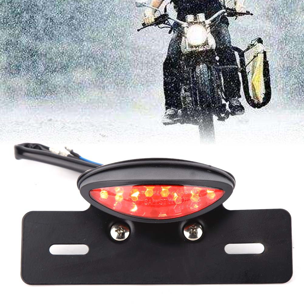 Motorcycle Taillight   Retro  LED Brake License Plate Light Indicator Lights(black)