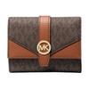 Cartera de Lona Recubierta con Estampado de Logo Greenwich Mediana Unisex Pareja Marrón