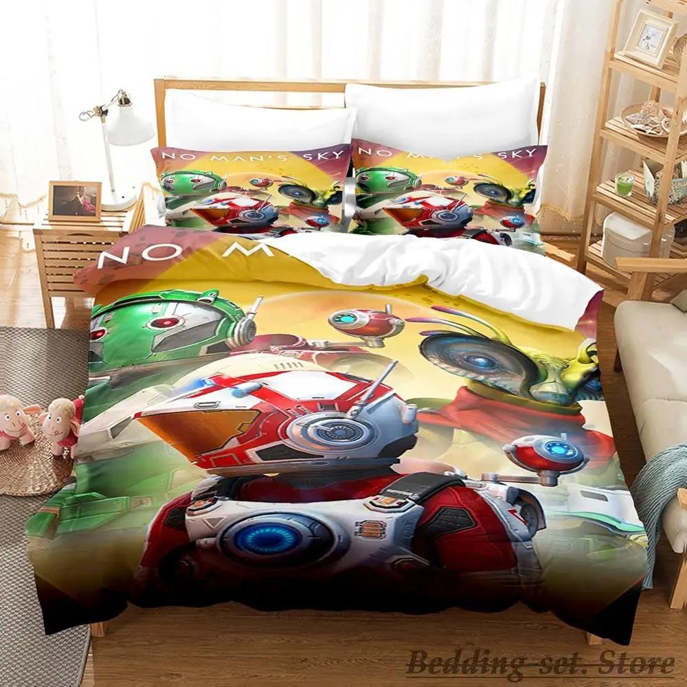 No Man's Sky Bedding Set Single Twin Full Queen King Size Bed Set Adult Kid Bedroom Duvetcover Sets Anime Parure De Lit Bed