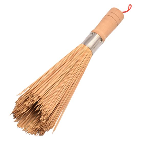 Bambusový kartáč na hrnce Hloubkové čištění Šikmá hlava Design s dlouhou rukojetí Čistič hrnců Snadné čištění Multifunkční čistič kuchyně