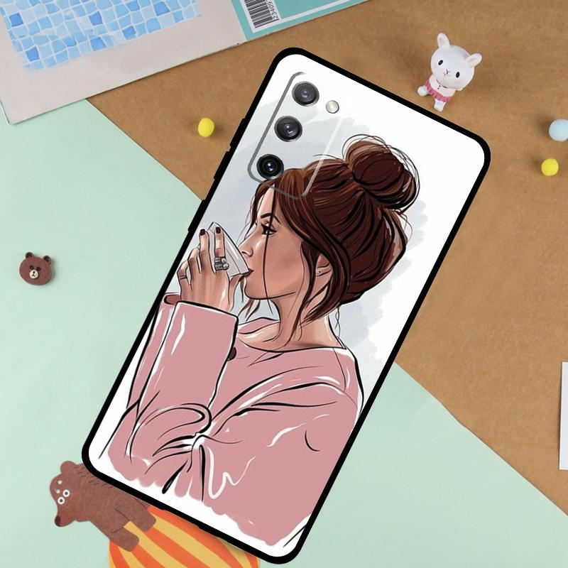 OK but first coffee Case For Samsung Galaxy S23 S22 Ultra S21 S20 FE S8 S9 S10 Note 10 Plus Note 20 Ultra Cover
