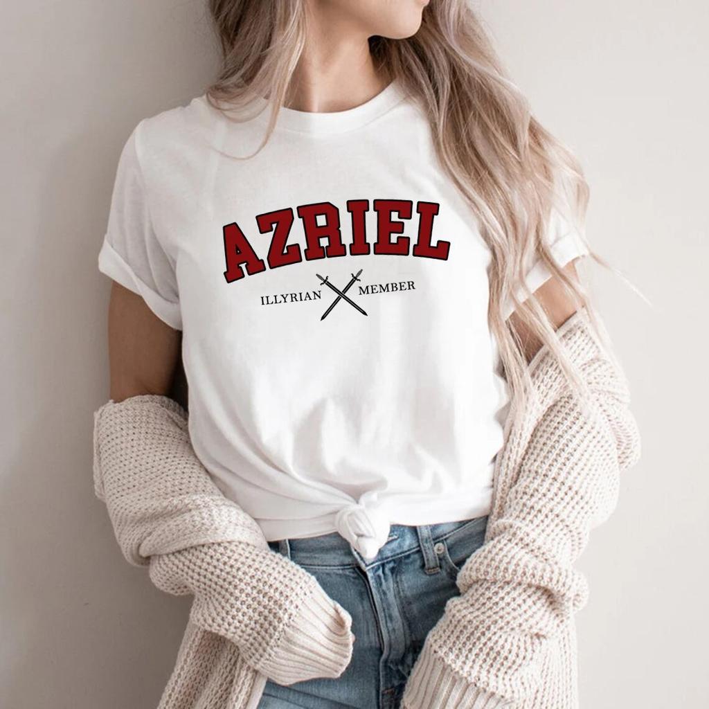 Azriel Shadowsinger ACOTAR T Shirt Rhysand Tshirt Women T-shirts Short Sleeve Terrasen Tee SJM Merch Shirt Bookish Gift